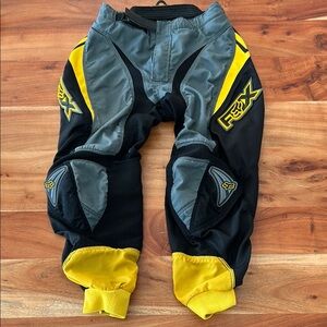 Fox Black and Yellow kids size 10 Motocross Pants with Rugged Design